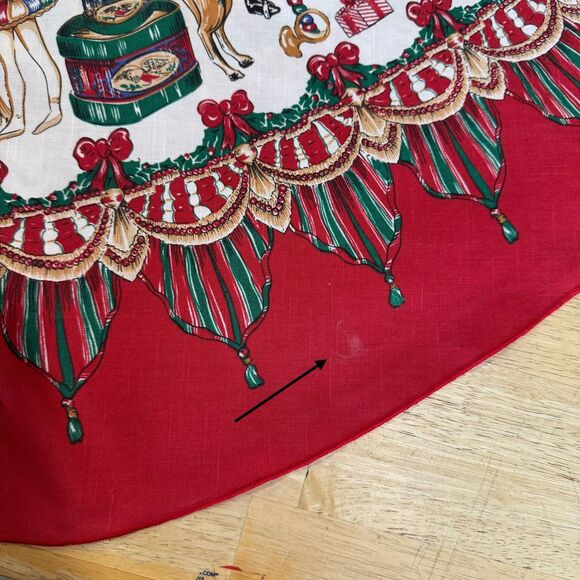 Wilton Court 90s Christmas Tablecloth Nutcracker Suite Round 70” Stars Holiday - Picture 7 of 8